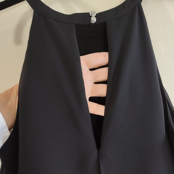 Guess Studded Black Halter Mini Dress Punk Inspo Edgy Indie Whimsigoth Sz Small - Picture 7 of 11